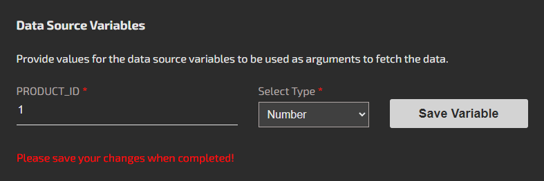 Data Source Variables